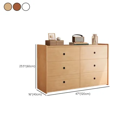  47" Traditional 6-drawer Wooden Horizonal Dresser #size