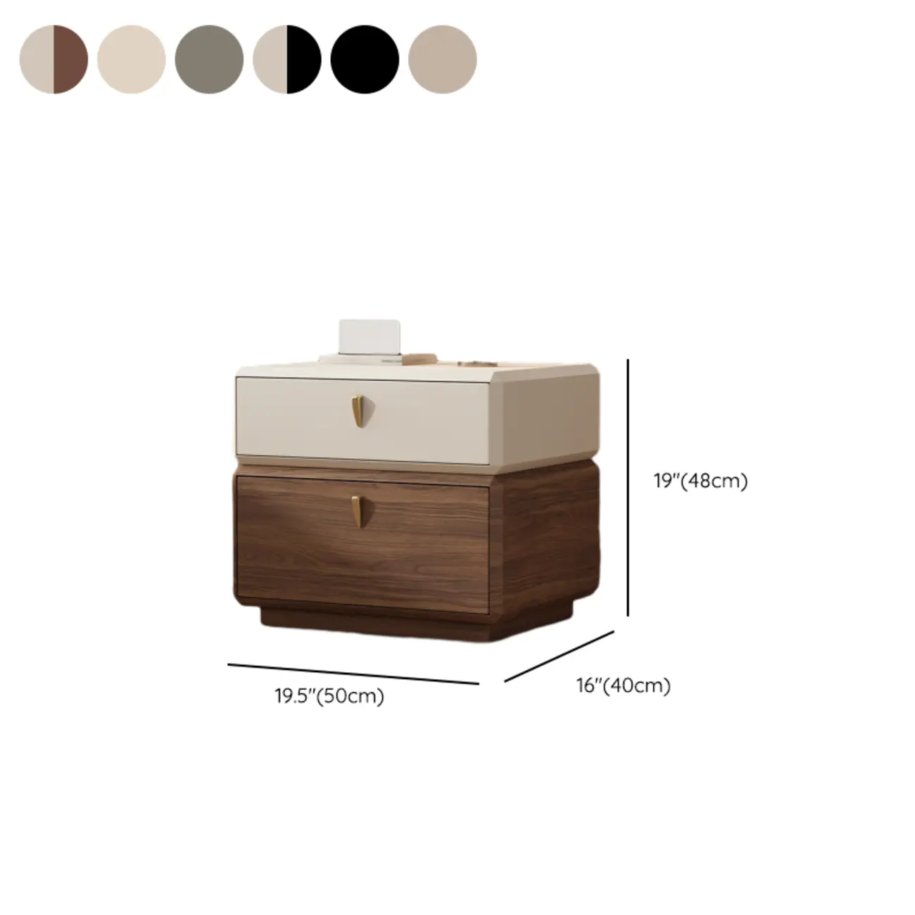 Modern Leather 2-Tier Storage Nightstand Image - 14 | homeyfad