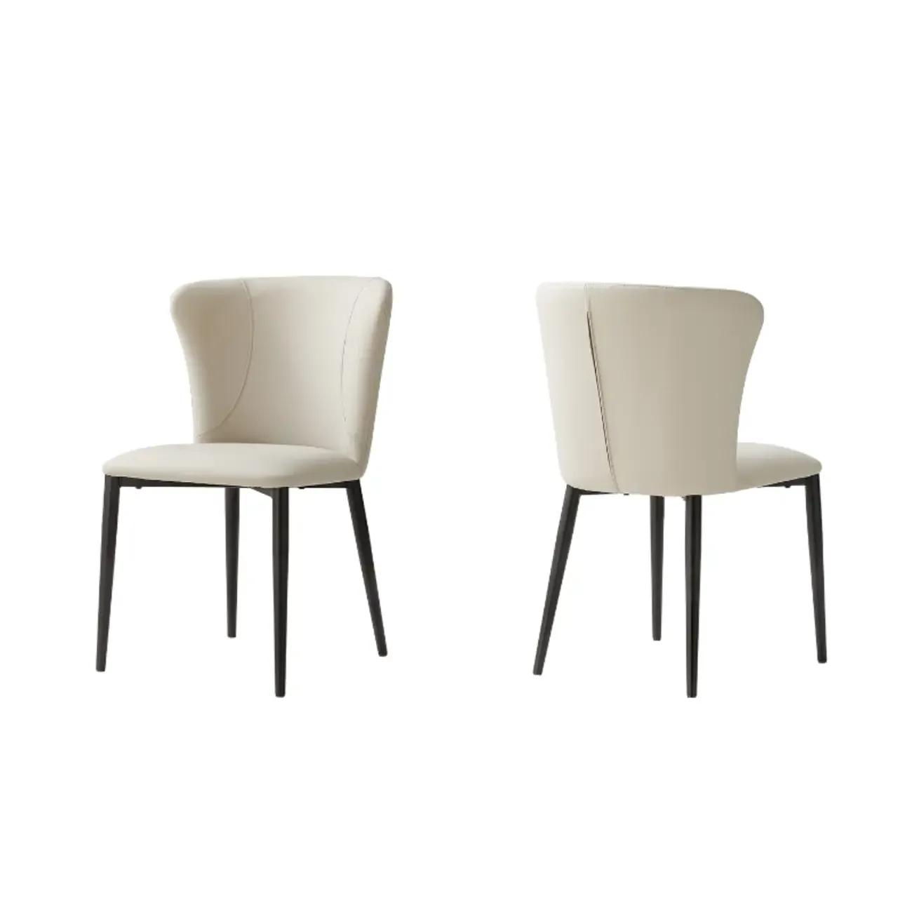 Contemporary Upholstered Faux Leather Dining Chairs Set Of 2 Image - 10