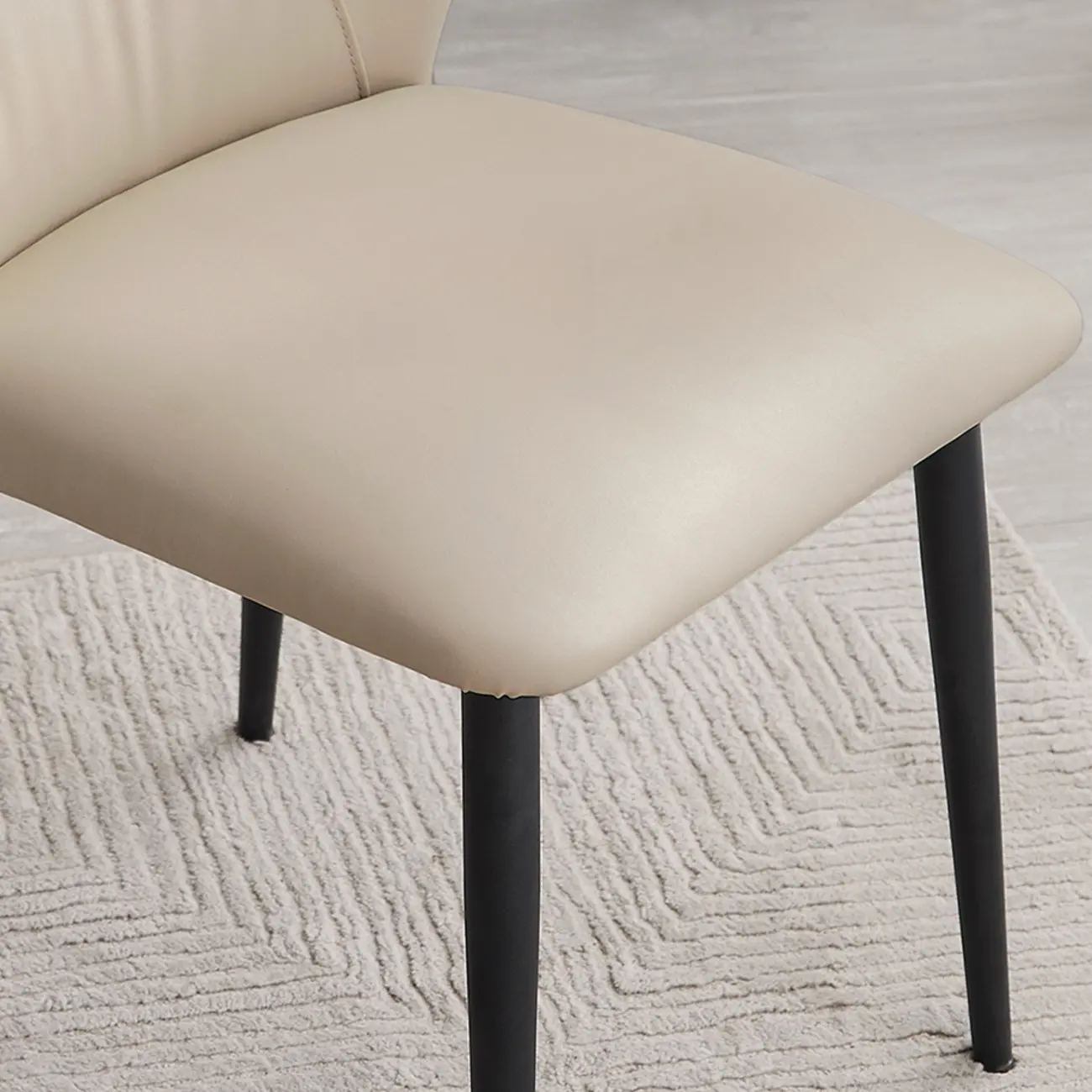 Contemporary Upholstered Faux Leather Dining Chairs Set Of 2 Image - 6 | homeyfad