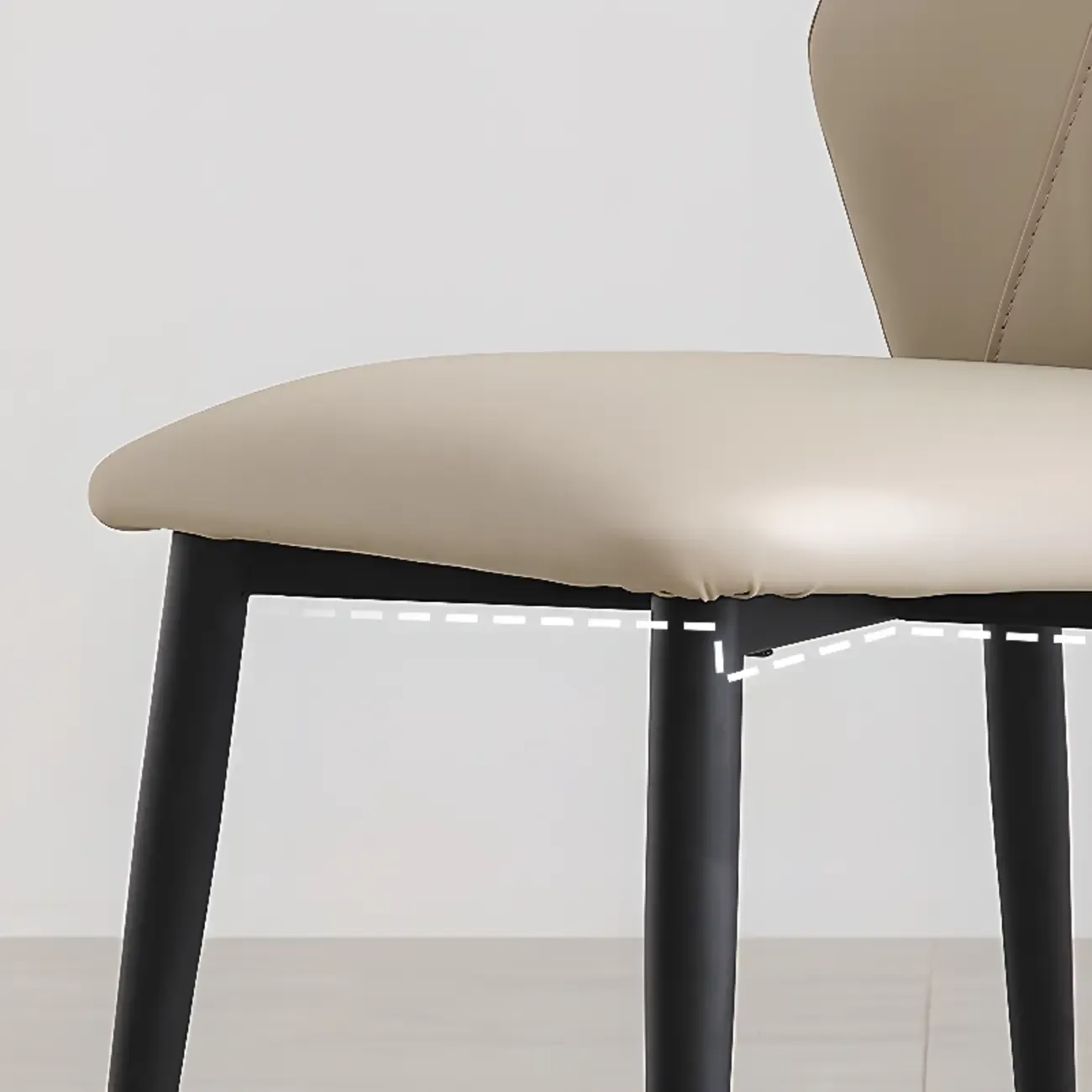 Contemporary Upholstered Faux Leather Dining Chairs Set Of 2 Image - 7