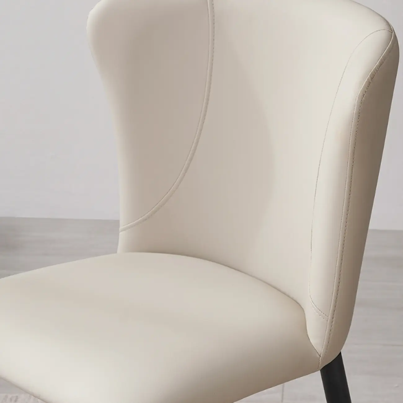 Contemporary Upholstered Faux Leather Dining Chairs Set Of 2 Image - 8 | homeyfad