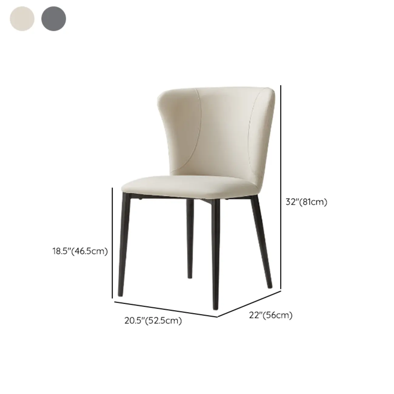 Contemporary Upholstered Faux Leather Dining Chairs Set Of 2 #size | homeyfad