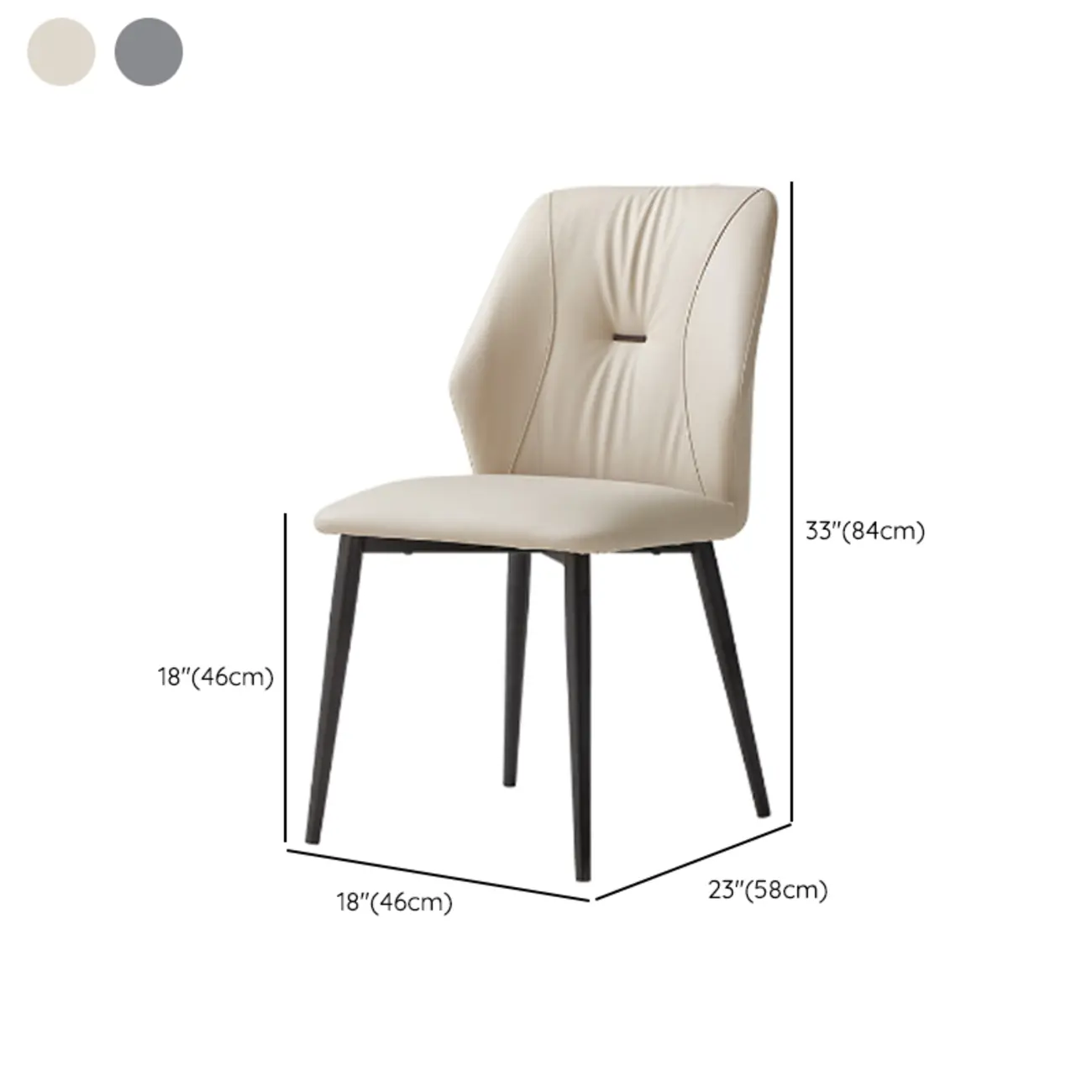 Contemporary Upholstered Faux Leather Dining Chairs Set Of 2 Image - 17 | homeyfad