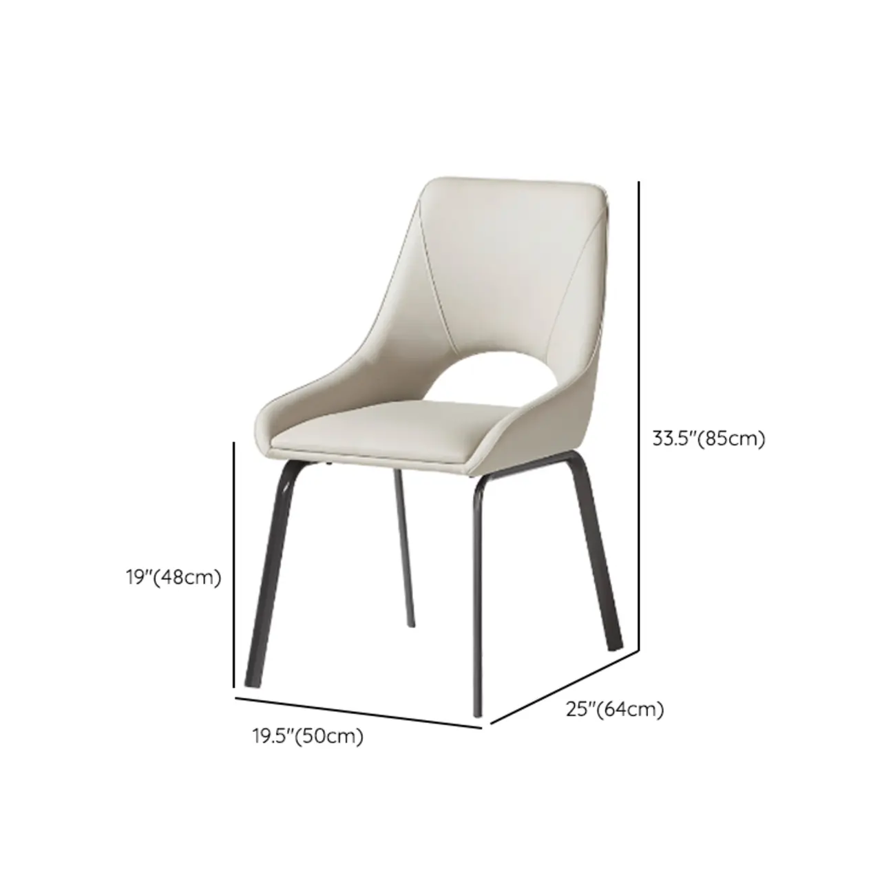 Contemporary Upholstered Faux Leather Dining Chairs Set Of 2 Image - 18 | homeyfad