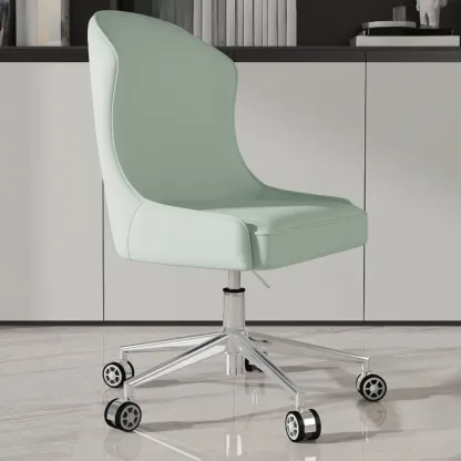 Adjustable Swivel Modern Faux Leather Upholstered Office Chair Image - 2