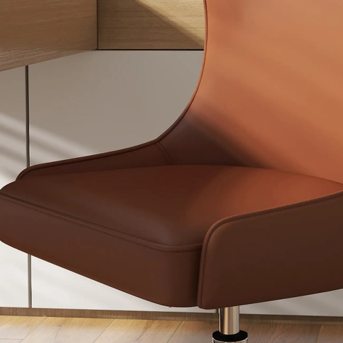 Adjustable Swivel Modern Faux Leather Upholstered Office Chair Image - 5 | homeyfad