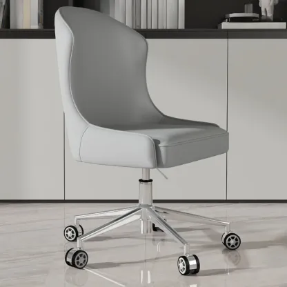 Adjustable Swivel Modern Faux Leather Upholstered Office Chair Image - 10
