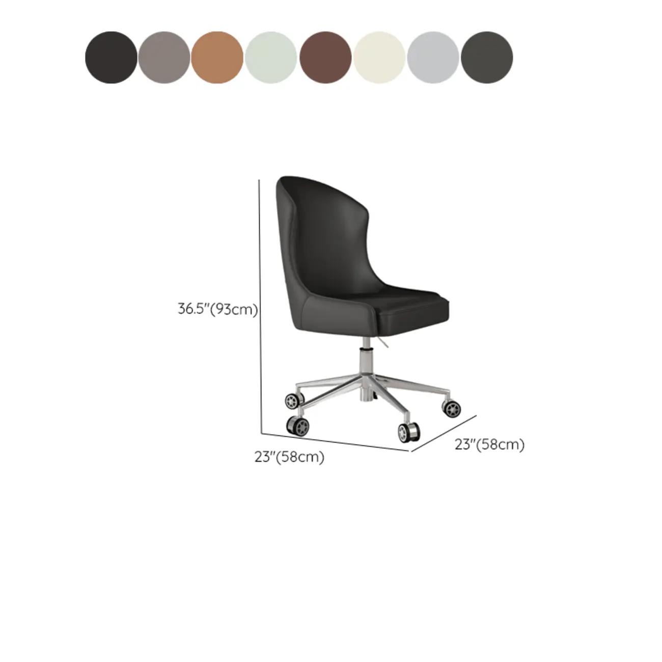 Adjustable Swivel Modern Faux Leather Upholstered Office Chair #size | homeyfad