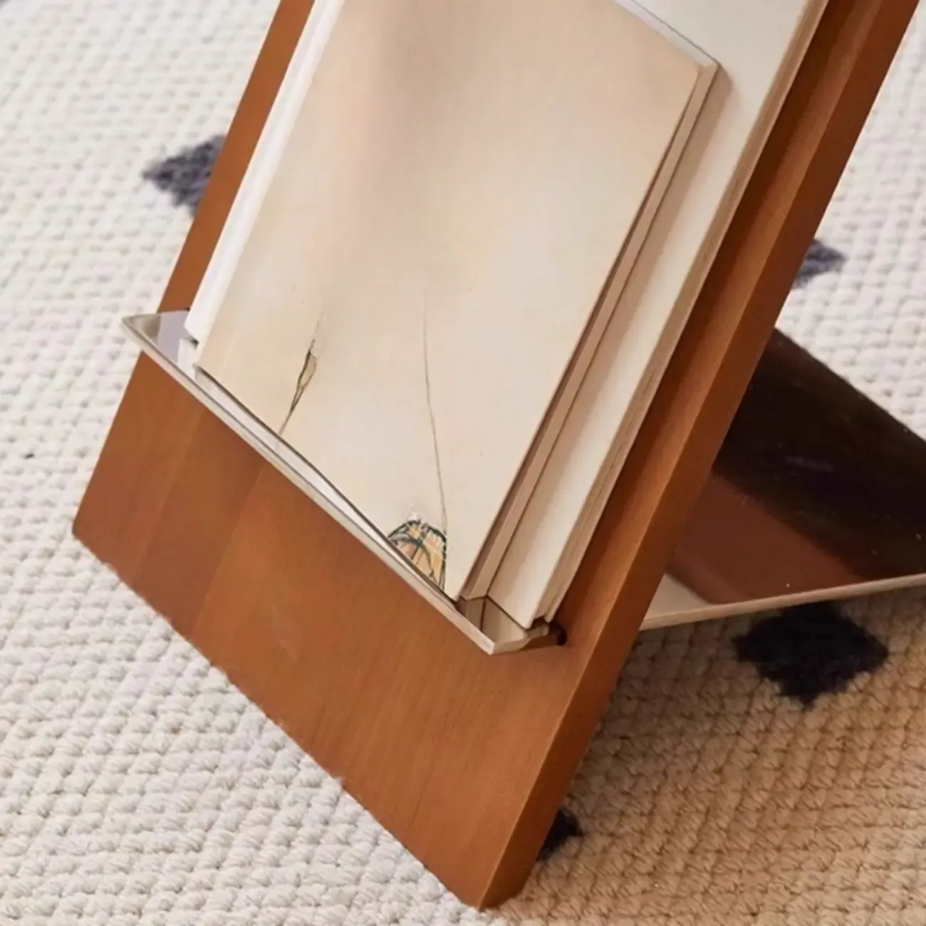 Mid Century Modern Z-shaped Wooden Side Table With Book Rack Image - 5