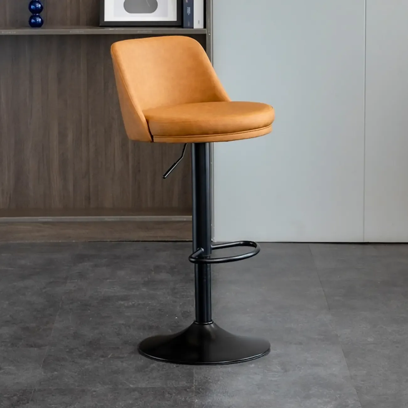 Adjustable Swivel Leather Modern Bar Stools Image - 2
