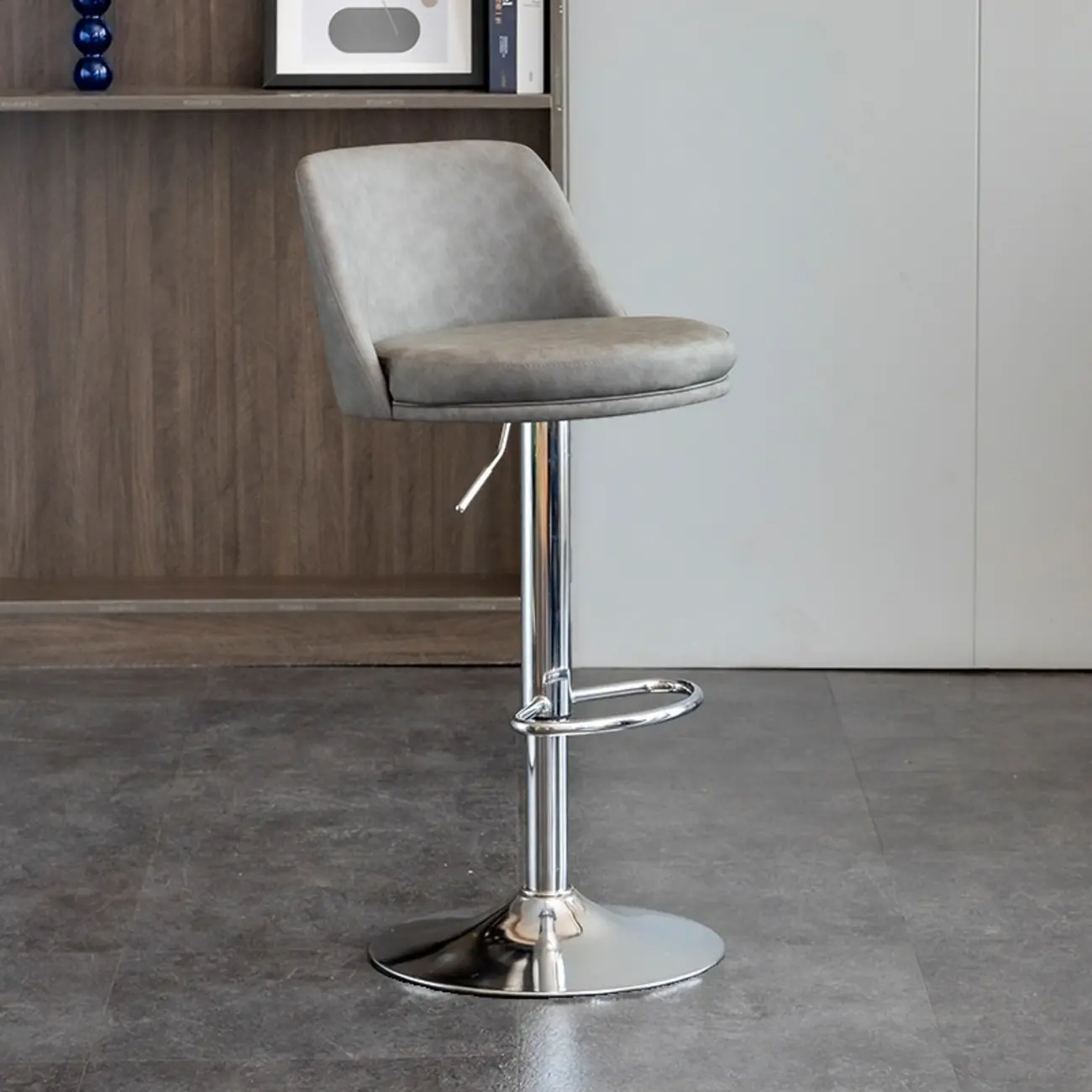 Adjustable Swivel Leather Modern Bar Stools Image - 4 | homeyfad