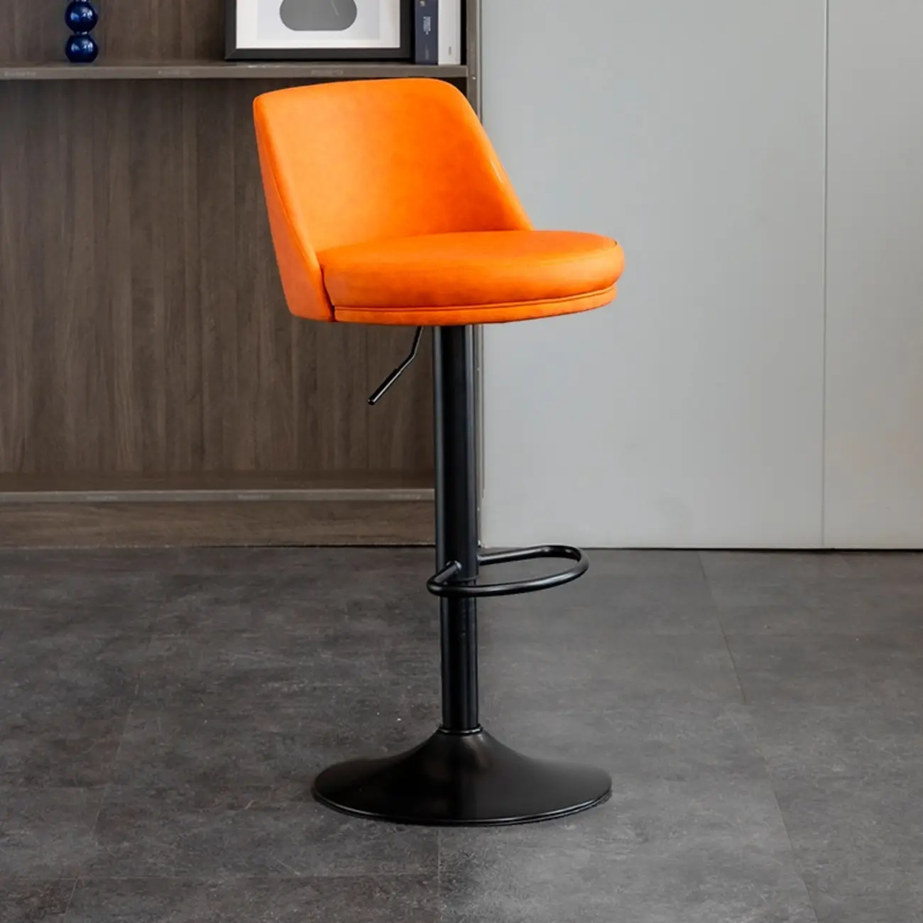 Adjustable Swivel Leather Modern Bar Stools Image - 5 | homeyfad