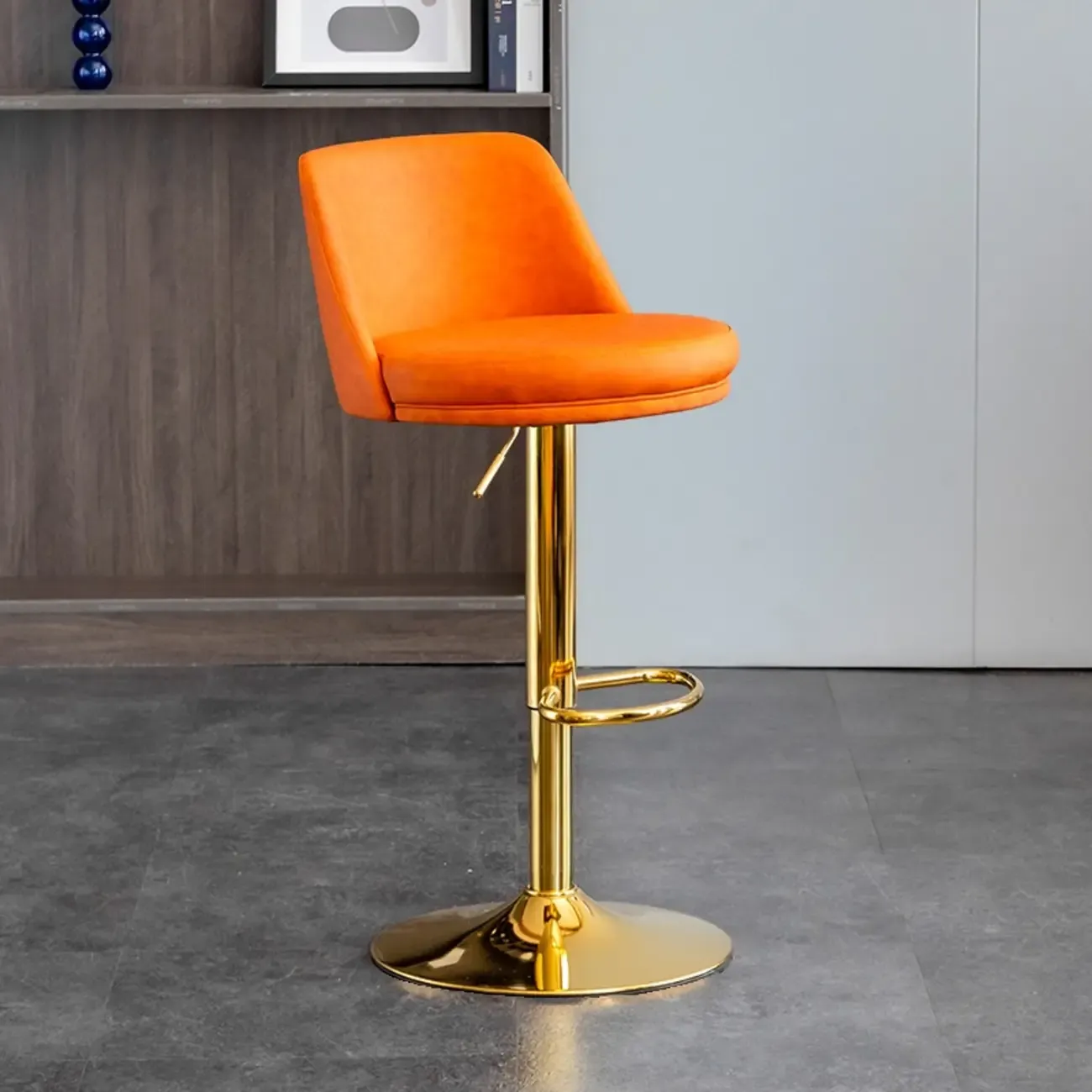 Adjustable Swivel Leather Modern Bar Stools Image - 7