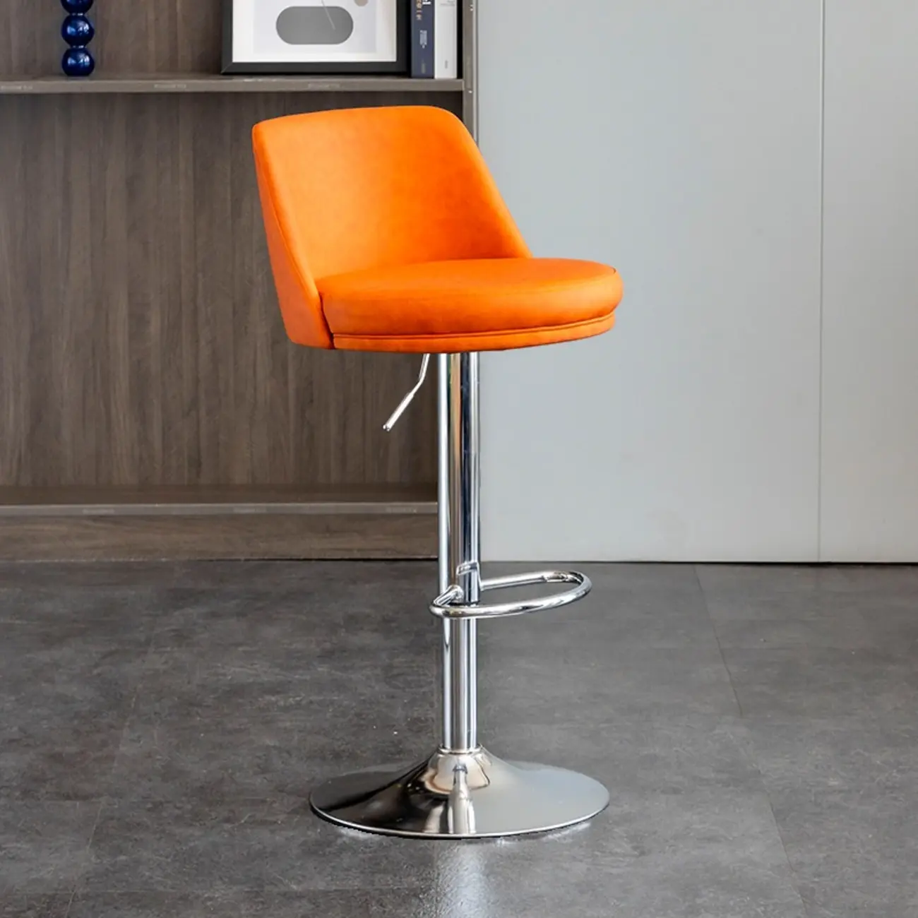 Adjustable Swivel Leather Modern Bar Stools Image - 8 | homeyfad
