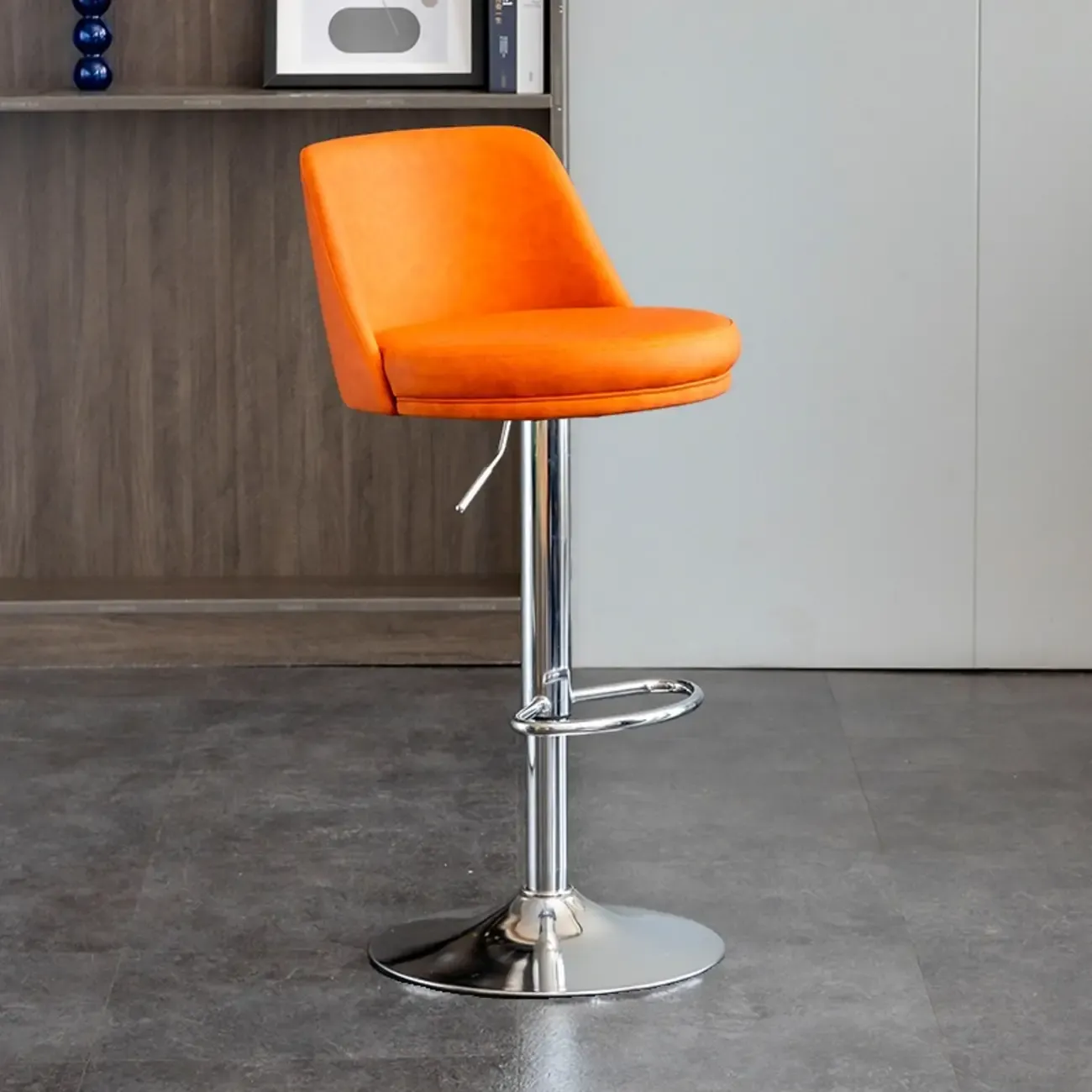 Adjustable Swivel Leather Modern Bar Stools Image - 8