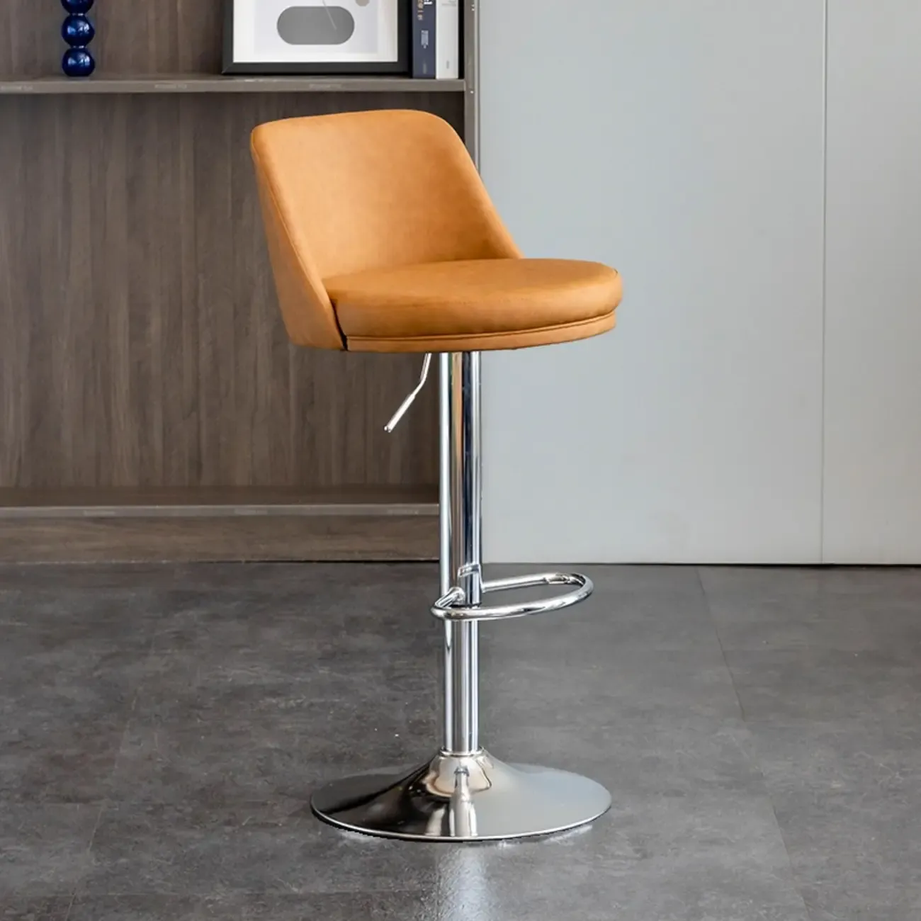 Adjustable Swivel Leather Modern Bar Stools Image - 9