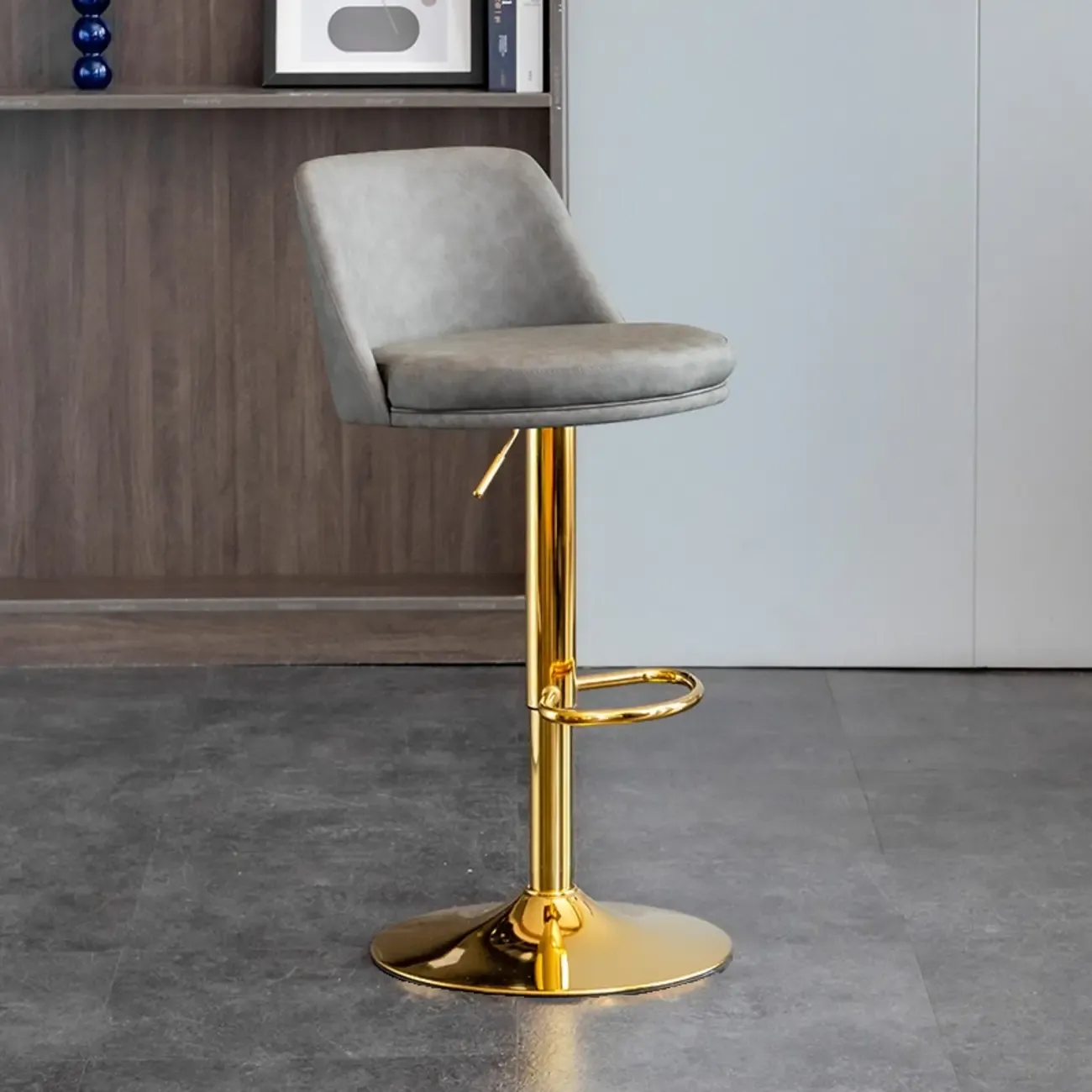 Adjustable Swivel Leather Modern Bar Stools Image - 10