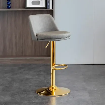 Adjustable Swivel Leather Modern Bar Stools Image - 10