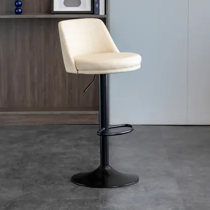 Adjustable Swivel Leather Modern Bar Stools Image - 11