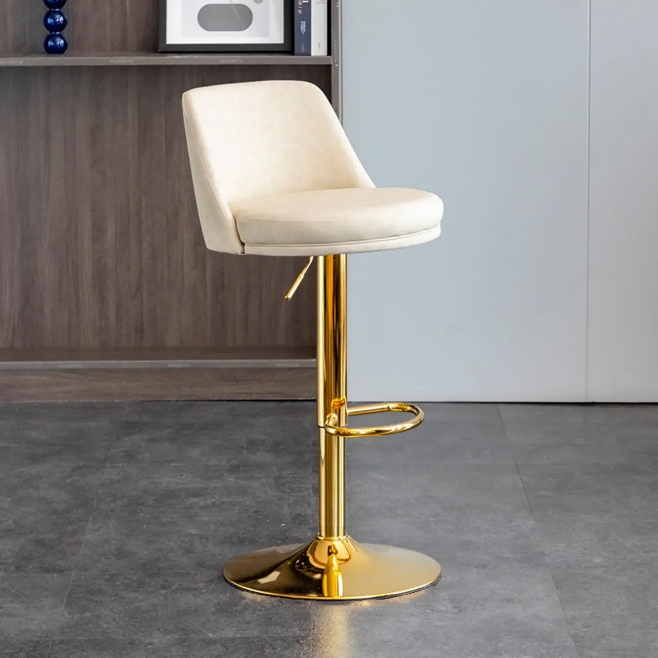 Adjustable Swivel Leather Modern Bar Stools Image - 12 | homeyfad