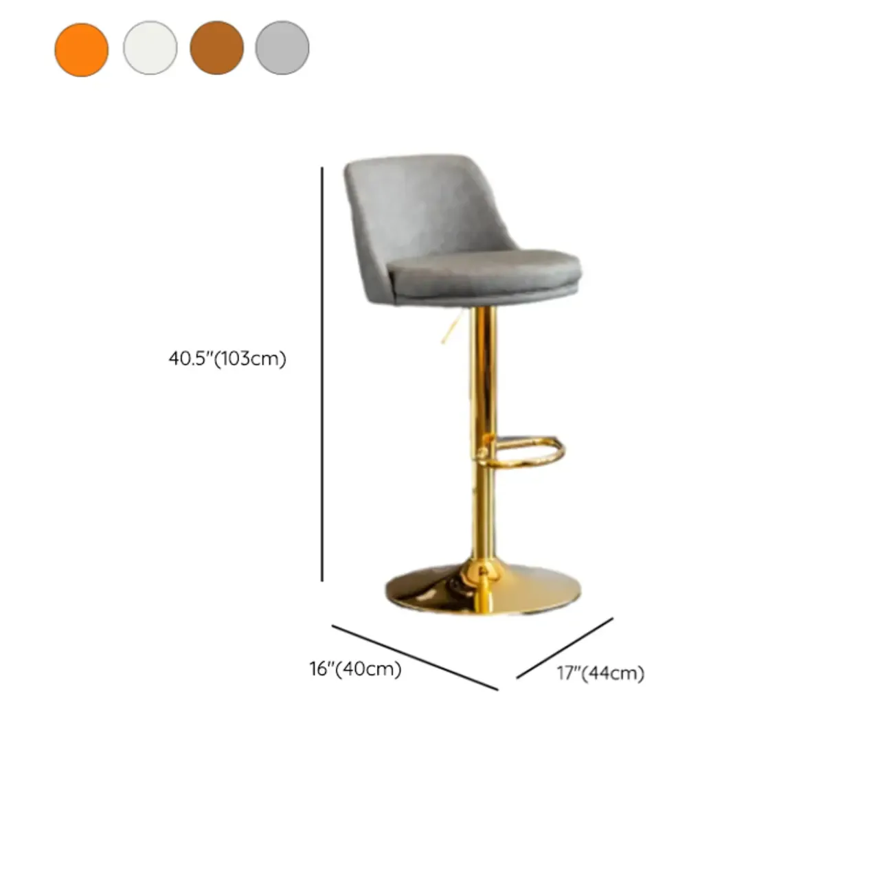 Adjustable Swivel Leather Modern Bar Stools Image - 14