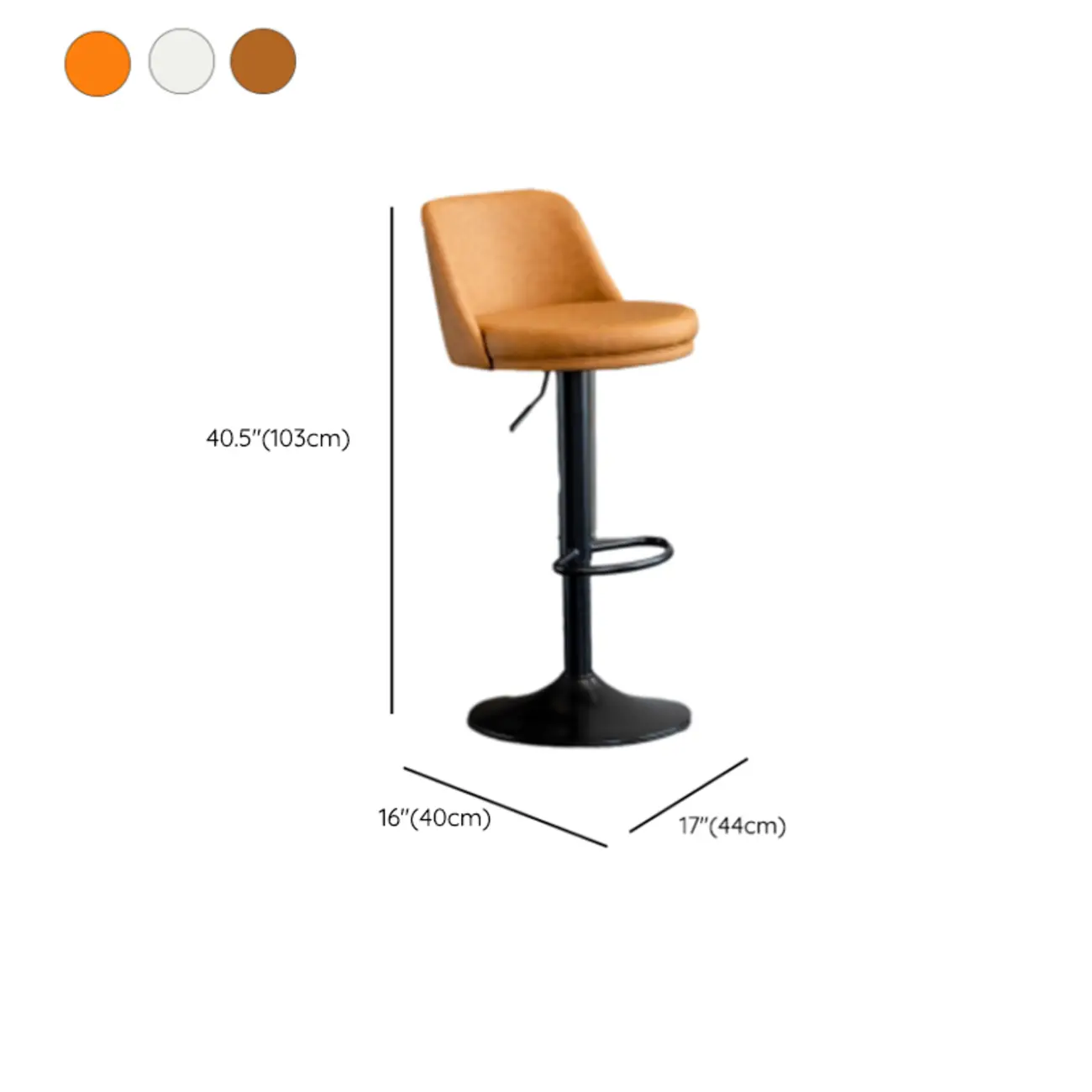 Adjustable Swivel Leather Modern Bar Stools Image - 15 | homeyfad
