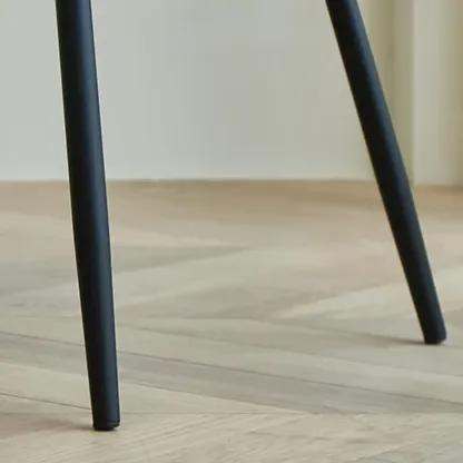 Brown Armless Faux Leather Dining Chair Low Back Image - 7