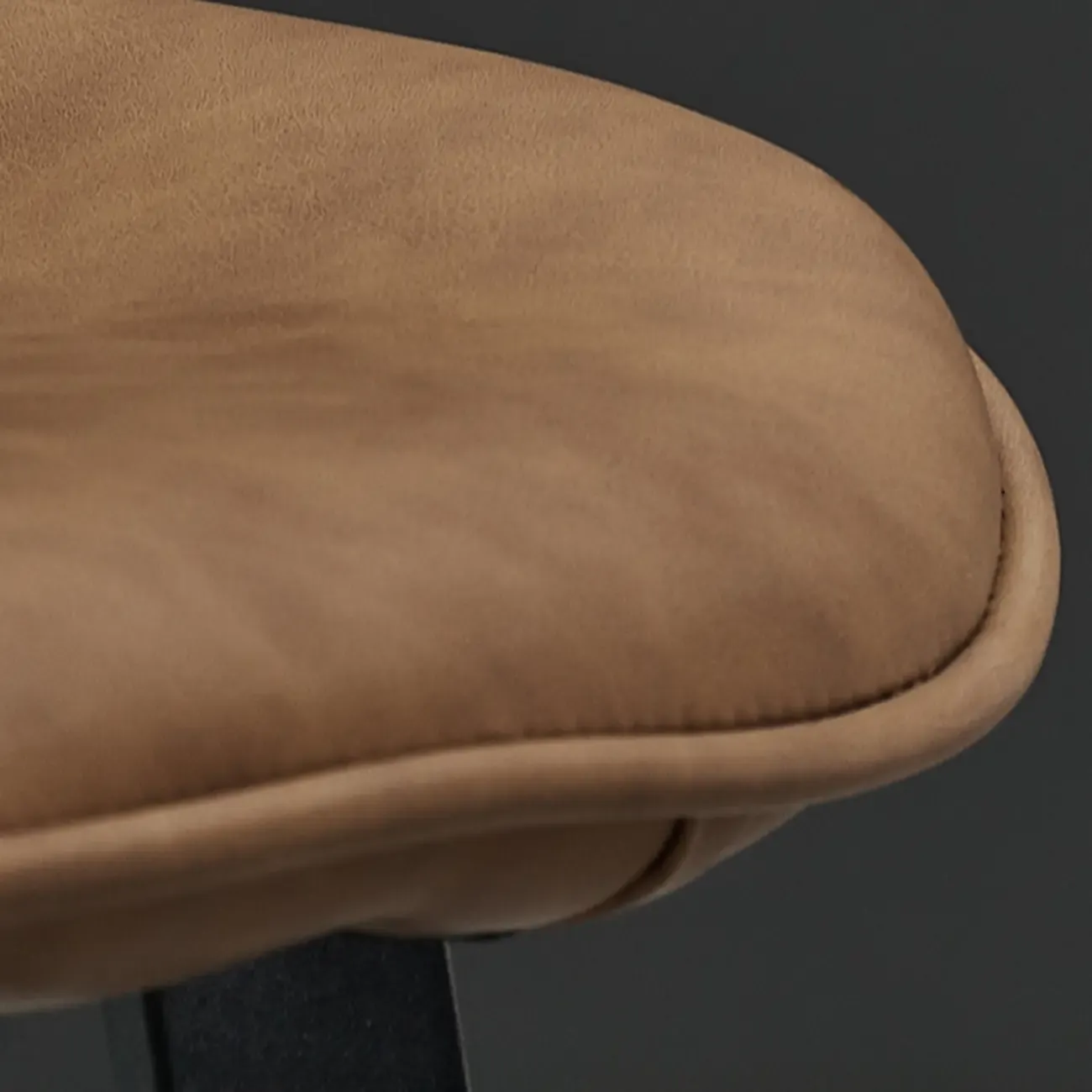 Brown Armless Faux Leather Dining Chair Low Back Image - 10