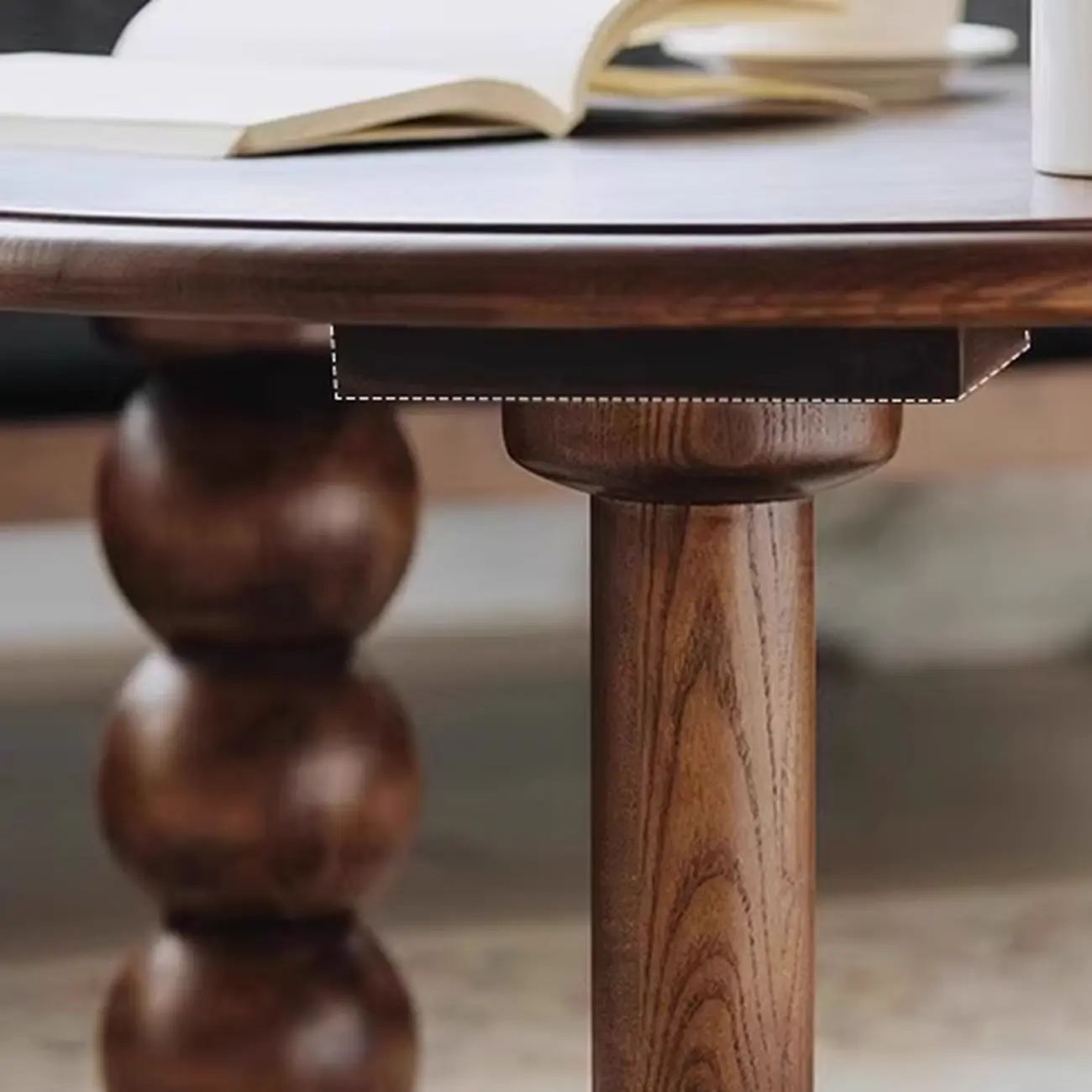 Solid Wood Round Sculptural Coffee Table For Living Room Image - 6 | homeyfad