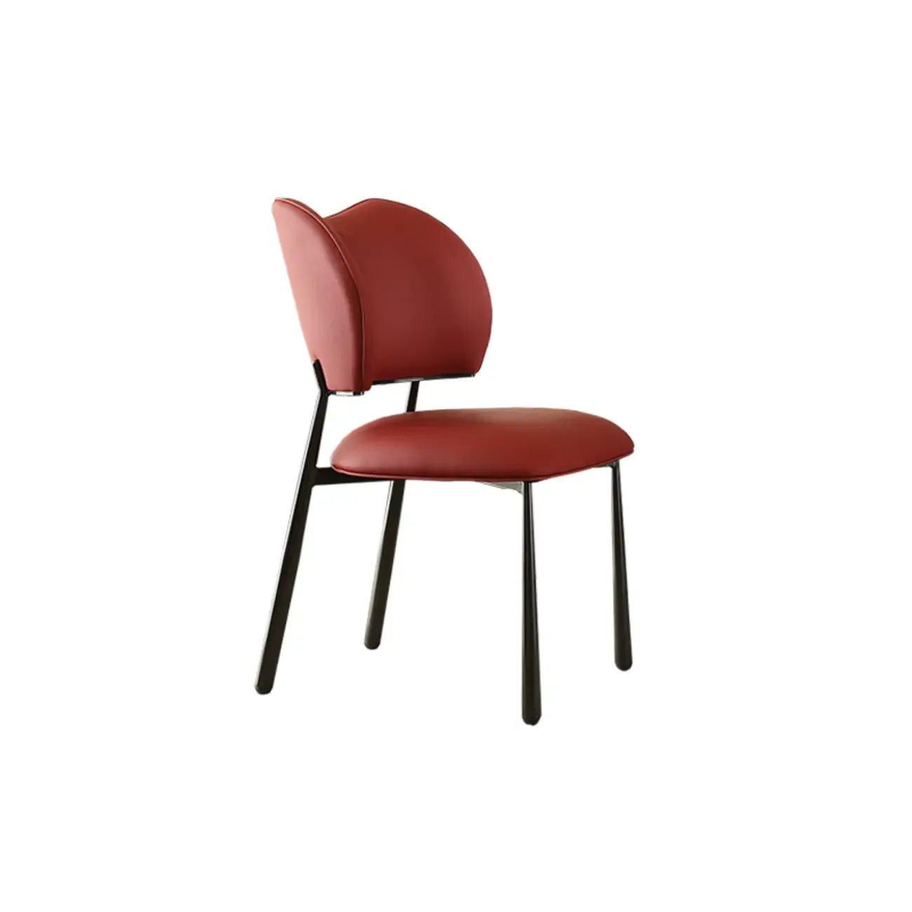 Retro Armless Faux Leather Upholstered Dining Chair  Image - 7