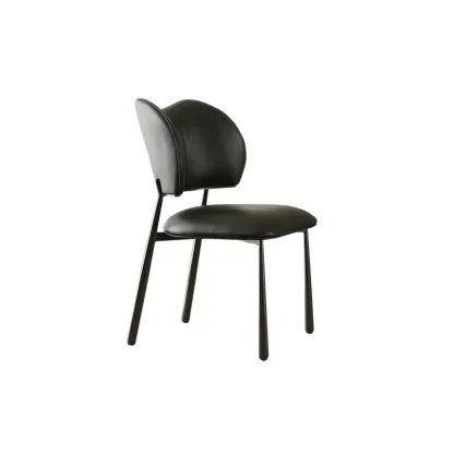 Retro Armless Faux Leather Upholstered Dining Chair  Image - 8