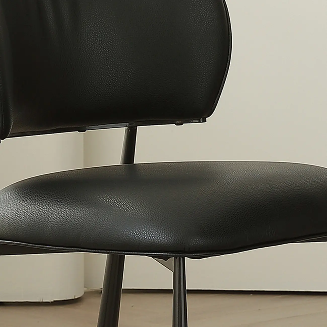 Retro Armless Faux Leather Upholstered Dining Chair  Image - 6 | homeyfad