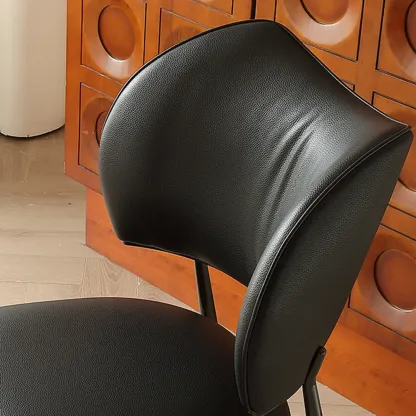 Retro Armless Faux Leather Upholstered Dining Chair  Image - 5