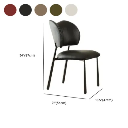 Retro Armless Faux Leather Upholstered Dining Chair  #size