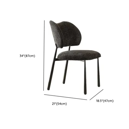 Retro Armless Faux Leather Upholstered Dining Chair  Image - 14