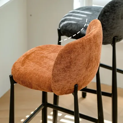 Mid Century Modern Square Upholstered Bar Stools Counter Height Image - 2