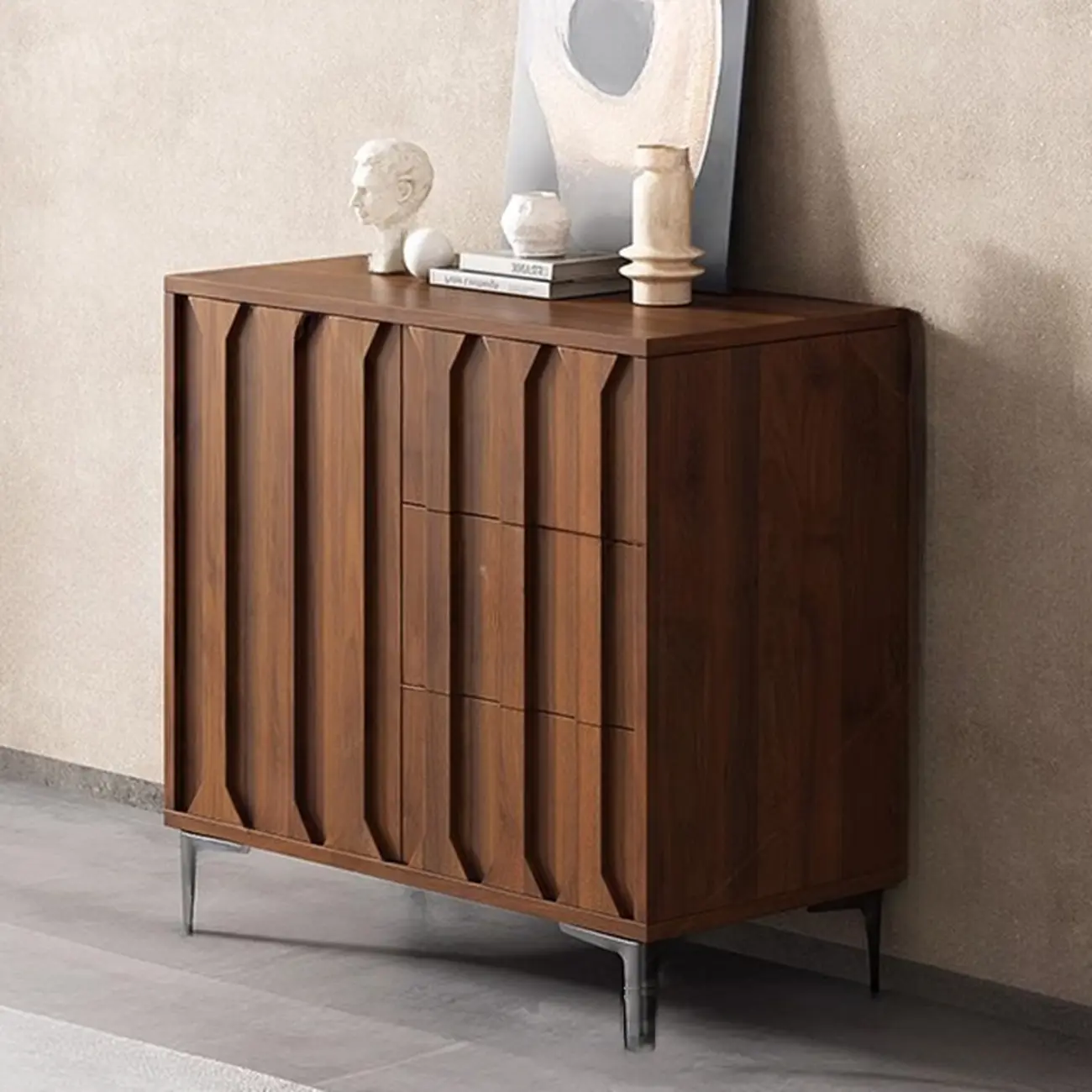 Mid-Century Modern Wood Combo Dresser with Storage Image - 1 | homeyfad