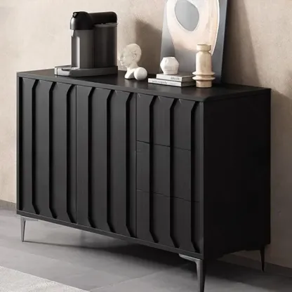 Mid-Century Modern Wood Combo Dresser with Storage Image - 4