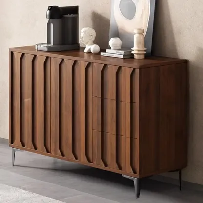 Mid-Century Modern Wood Combo Dresser with Storage Image - 5