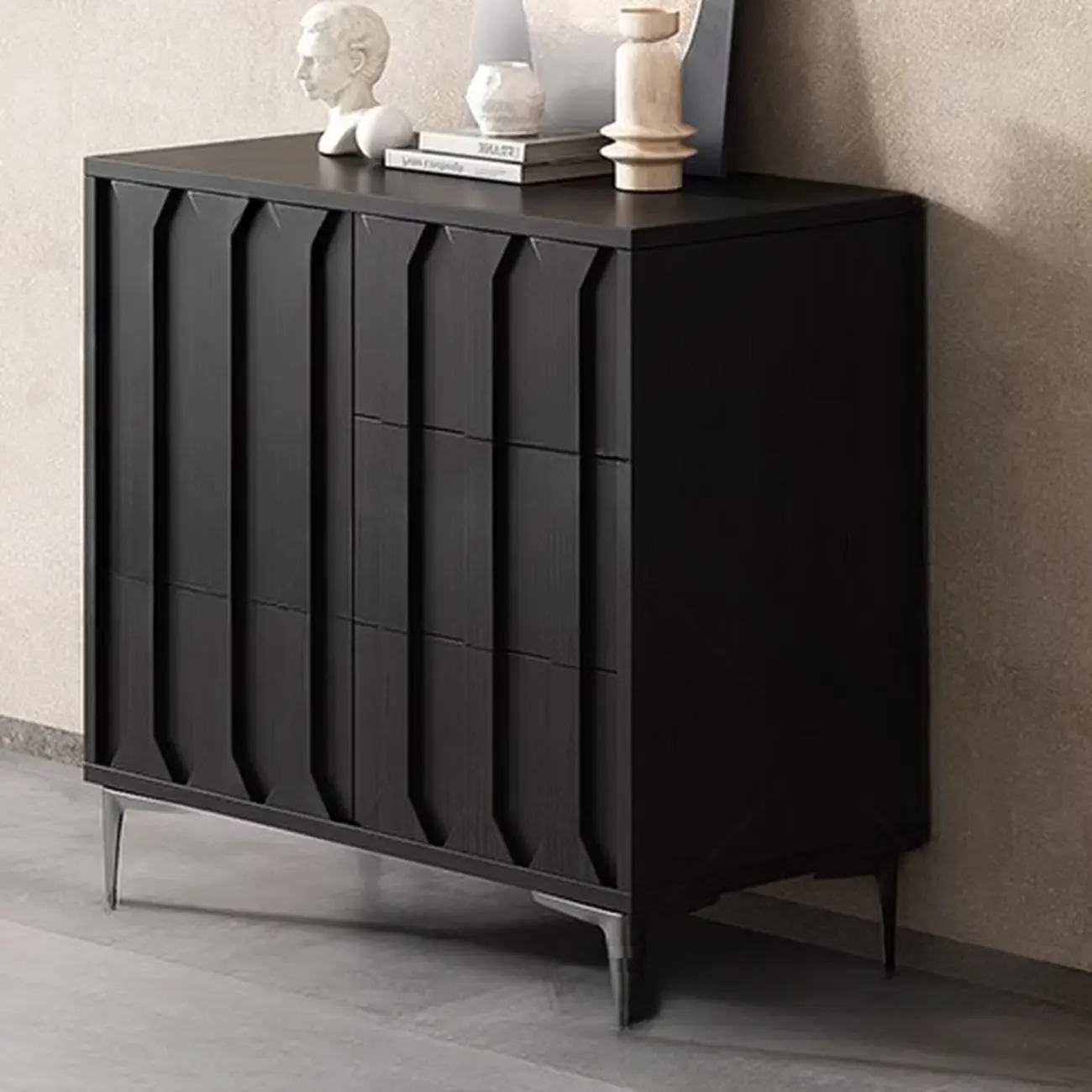 Mid-Century Modern Wood Combo Dresser with Storage Image - 3 | homeyfad