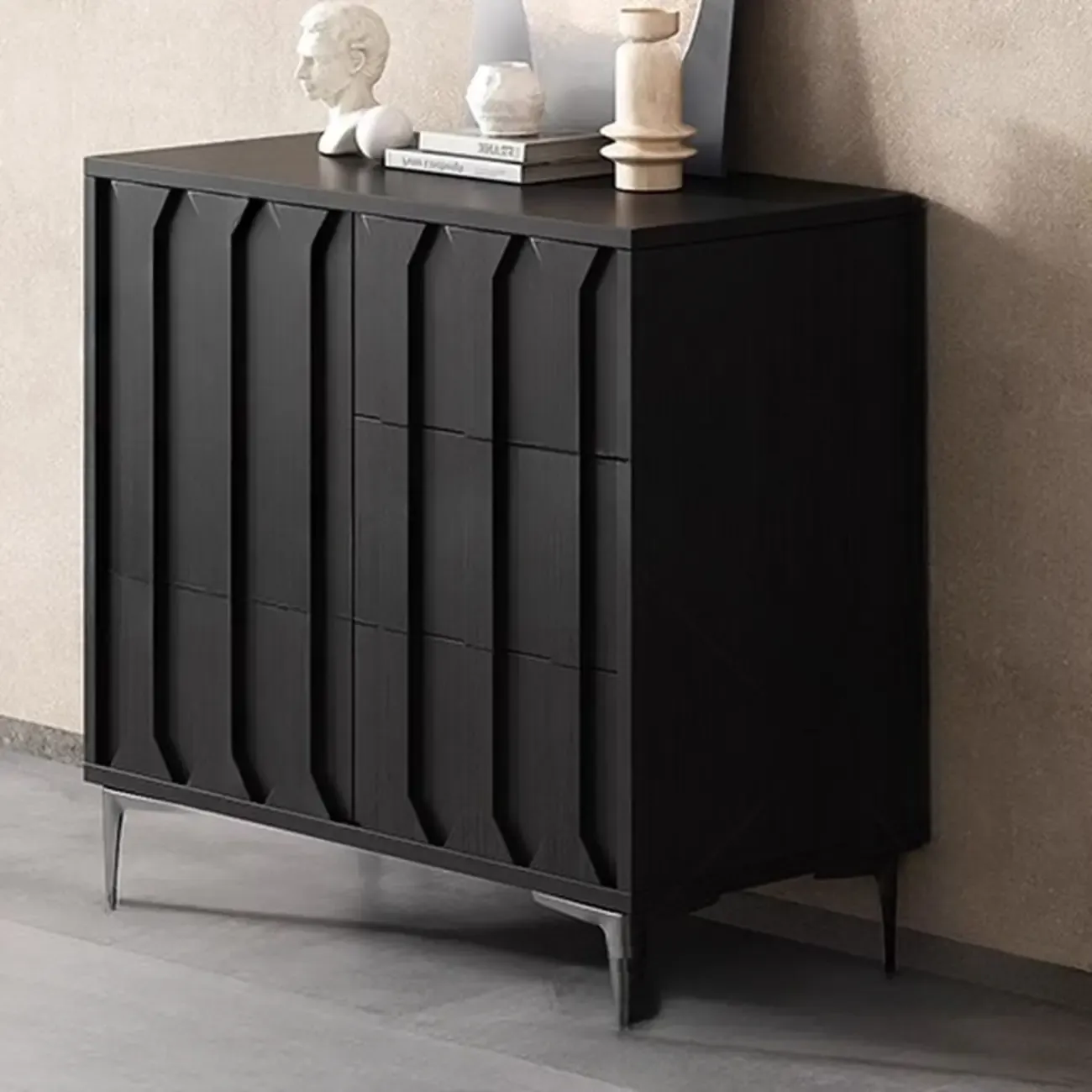 Mid-Century Modern Wood Combo Dresser with Storage Image - 7