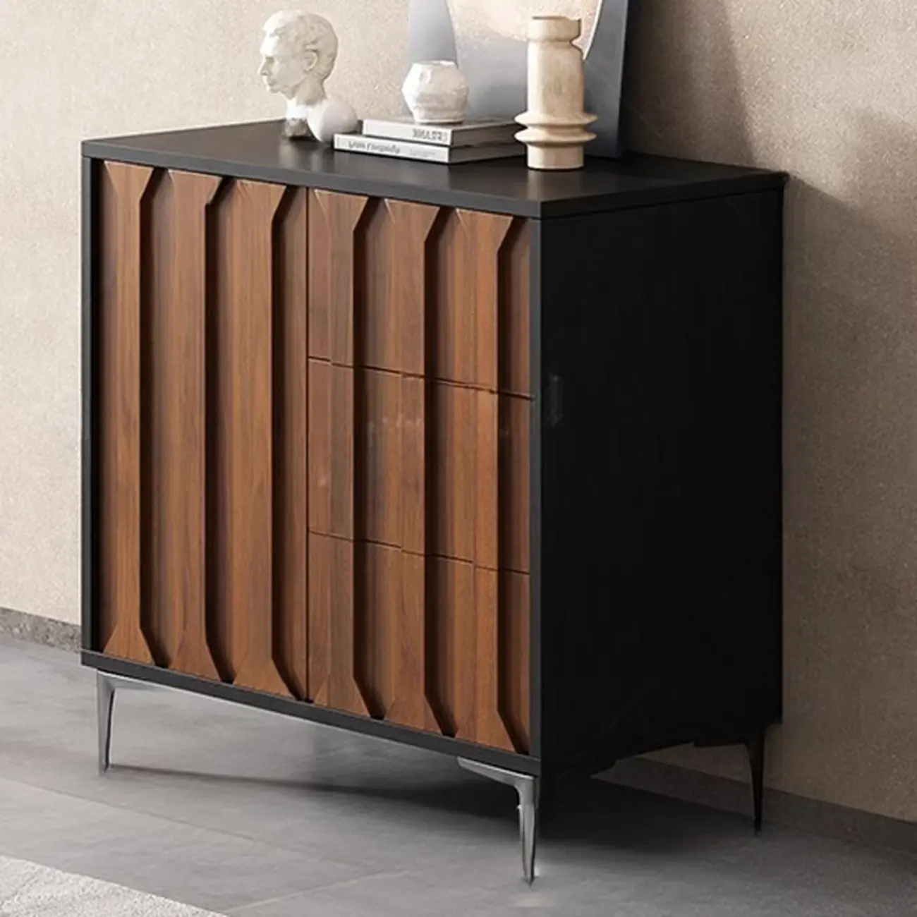 Mid-Century Modern Wood Combo Dresser with Storage Image - 8 | homeyfad
