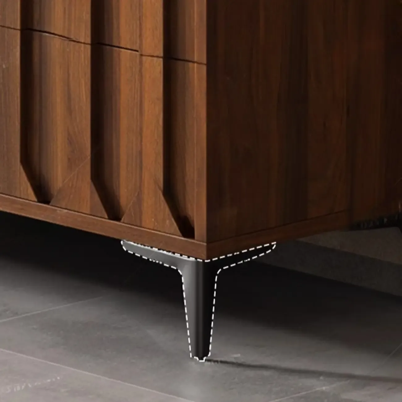 Mid-Century Modern Wood Combo Dresser with Storage Image - 9