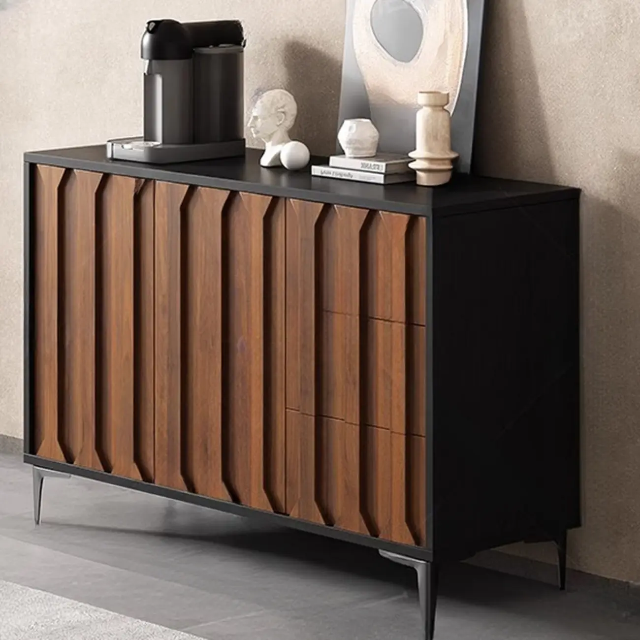 Mid-Century Modern Wood Combo Dresser with Storage Image - 13 | homeyfad