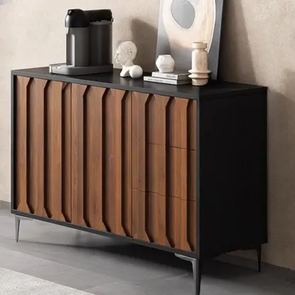 Mid-Century Modern Wood Combo Dresser with Storage Image - 10