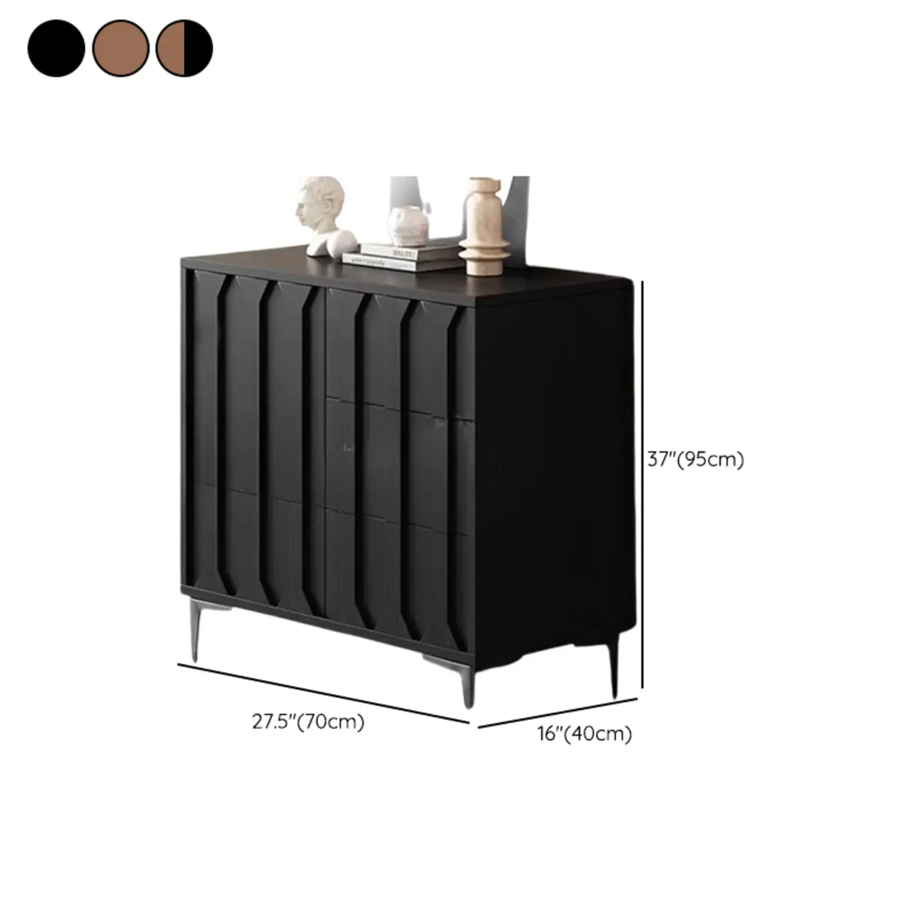 Mid-Century Modern Wood Combo Dresser with Storage #size | homeyfad