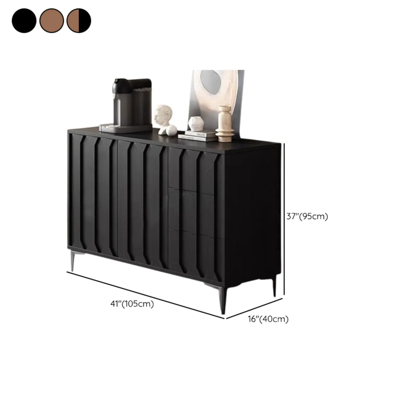 Mid-Century Modern Wood Combo Dresser with Storage Image - 13 | homeyfad