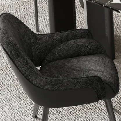 Swivel Modern Upholstered Arm Eco Leather Dining Chair Image - 4