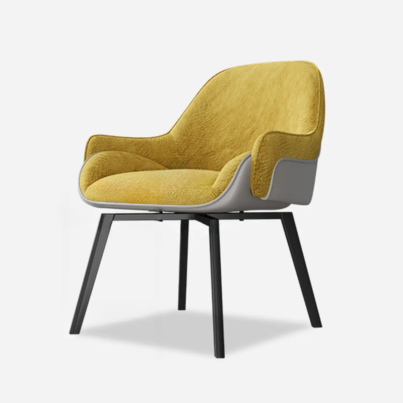 Swivel Modern Upholstered Arm Eco Leather Dining Chair Image - 12 | homeyfad